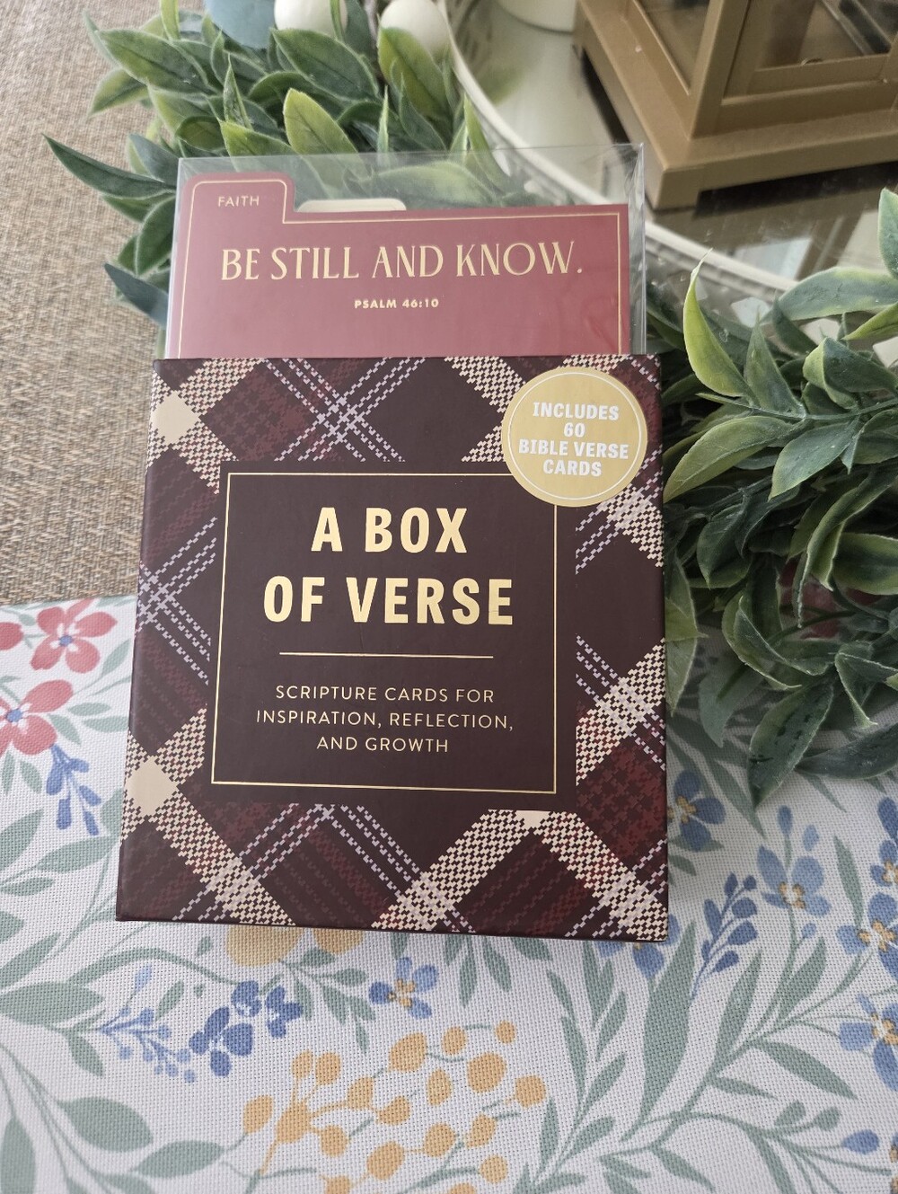 Eccolo Brown Plaid 'A Box of Verse' Scripture Card Set
